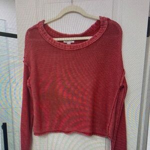 Red Knit Cropped Sweater